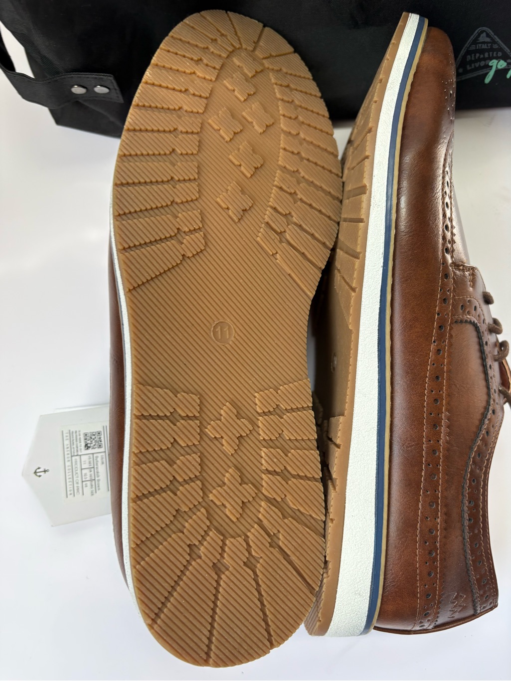 Men's Mio Marino Brown Leather Wingtip Oxford Shoes Sz 11 — image 5 of 5